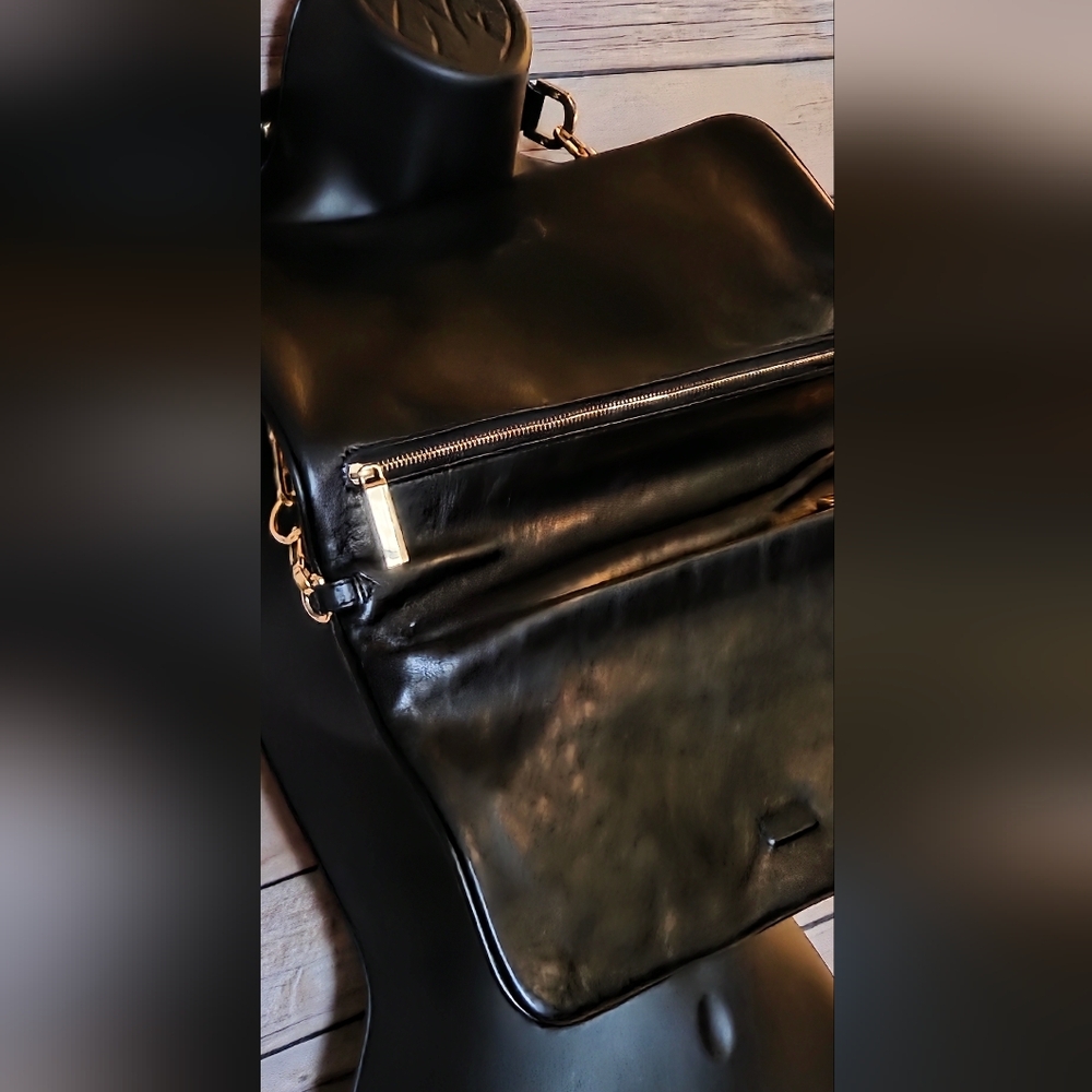 TORY BURCH Black Leather Shoulder/Clutch Bag EUC - Picture 10 of 16